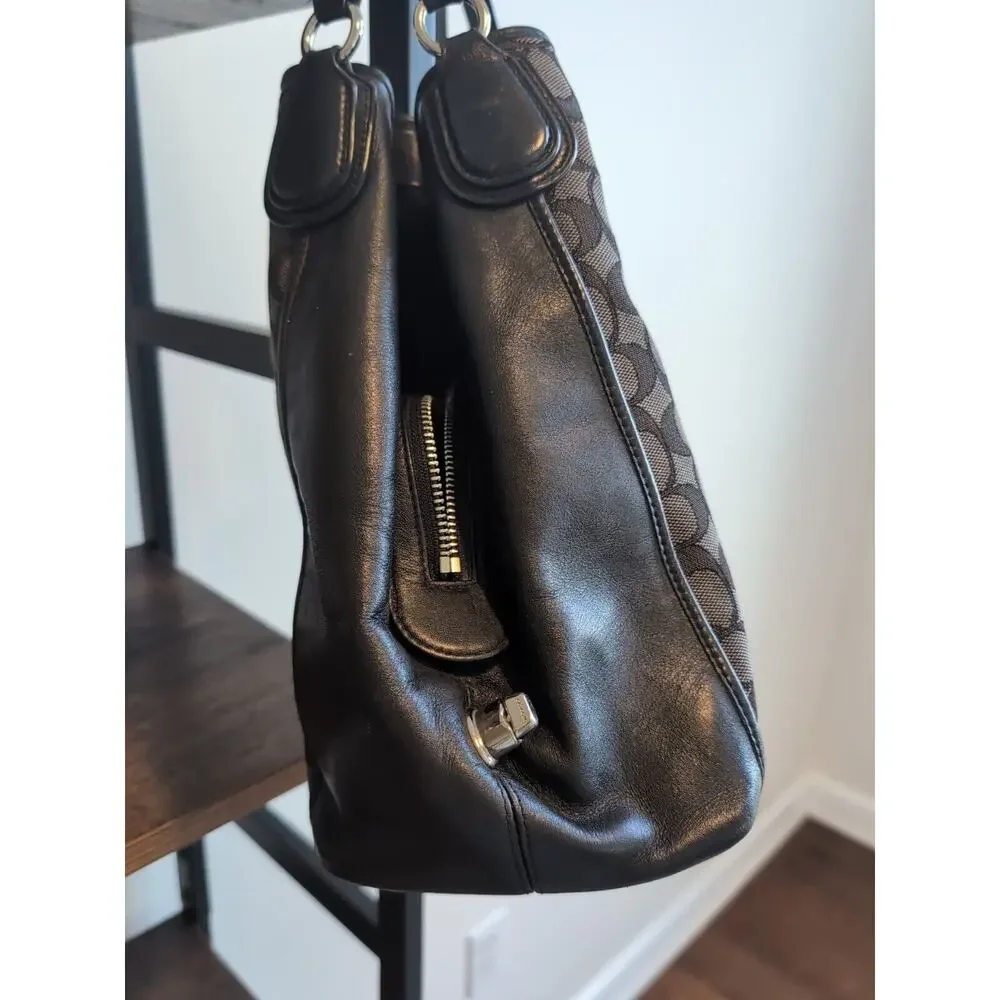 Coach Edie Shoulder Bag In Signature Black‎ Jacquard